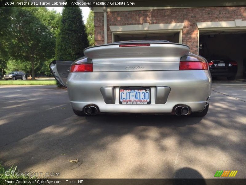 Arctic Silver Metallic / Graphite Grey 2004 Porsche 911 Turbo Cabriolet