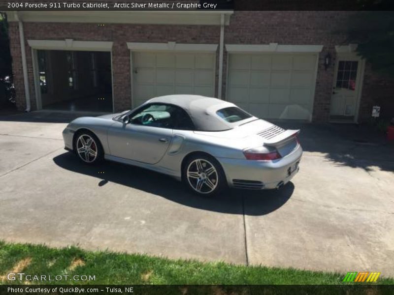 Arctic Silver Metallic / Graphite Grey 2004 Porsche 911 Turbo Cabriolet