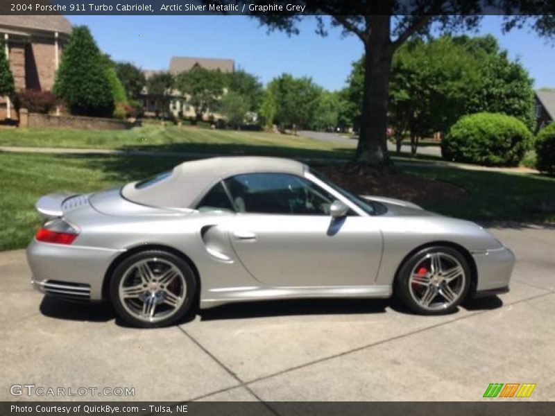 Arctic Silver Metallic / Graphite Grey 2004 Porsche 911 Turbo Cabriolet