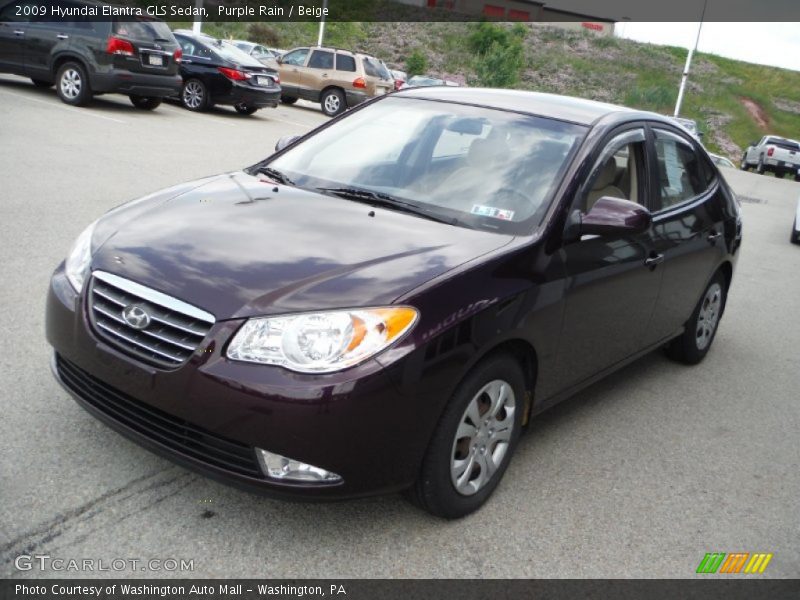 Purple Rain / Beige 2009 Hyundai Elantra GLS Sedan