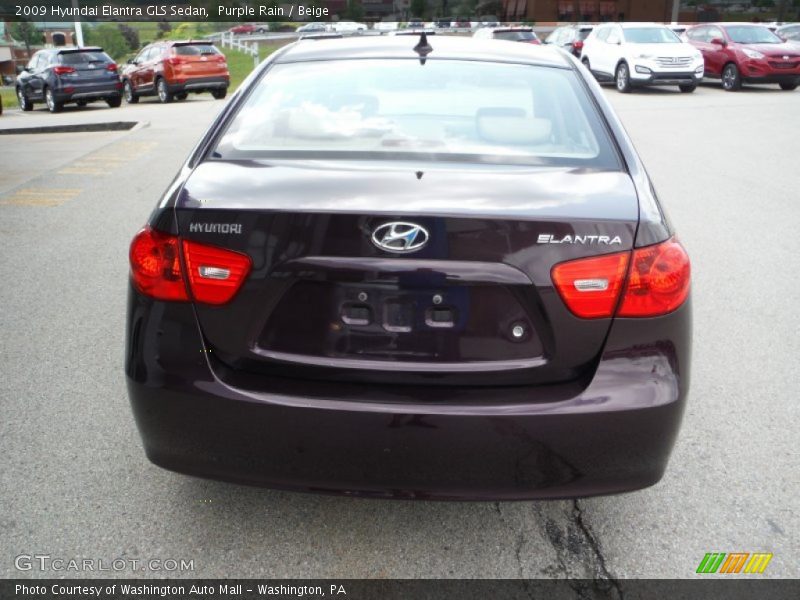 Purple Rain / Beige 2009 Hyundai Elantra GLS Sedan