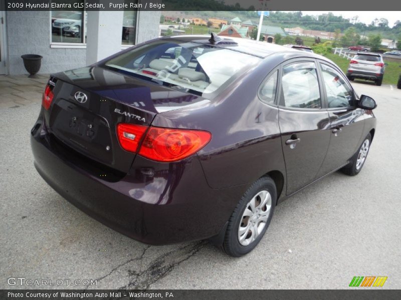 Purple Rain / Beige 2009 Hyundai Elantra GLS Sedan