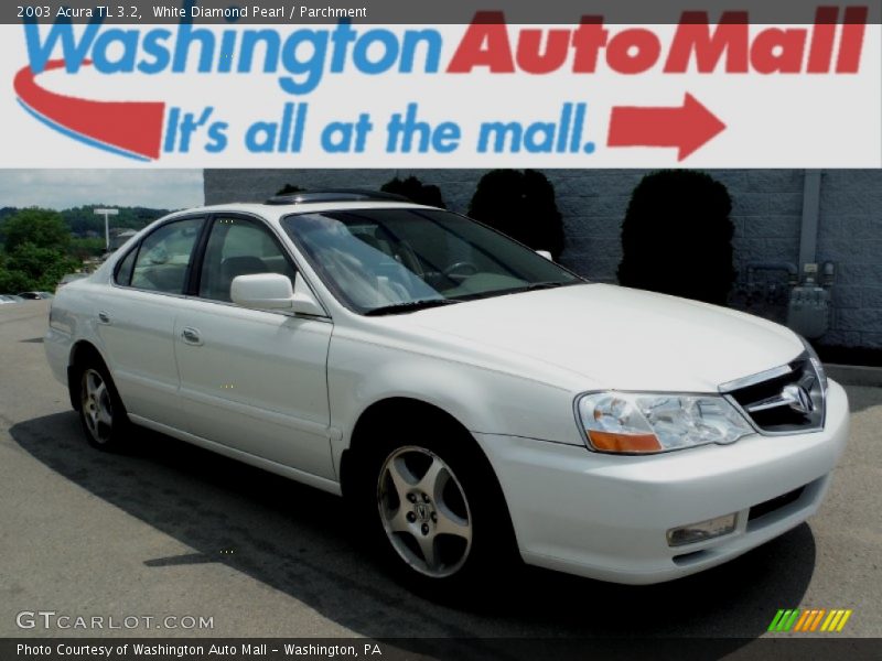 White Diamond Pearl / Parchment 2003 Acura TL 3.2