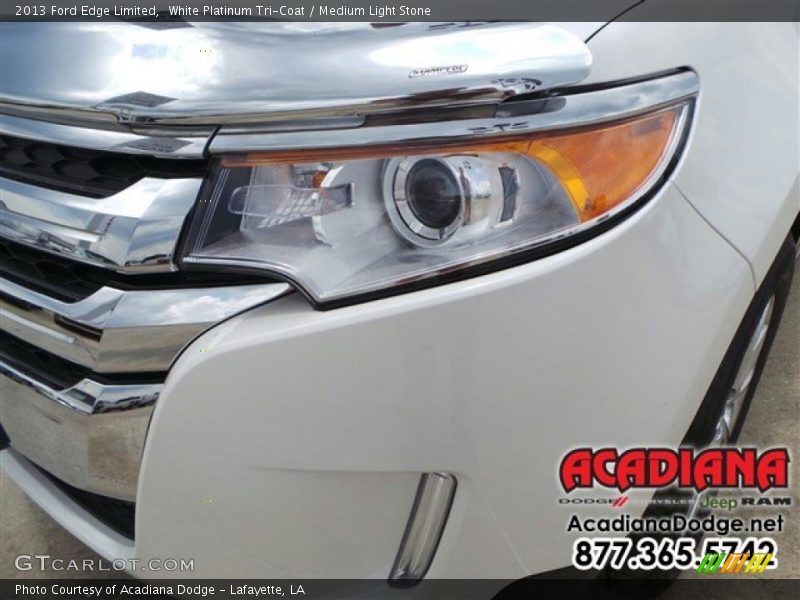 White Platinum Tri-Coat / Medium Light Stone 2013 Ford Edge Limited