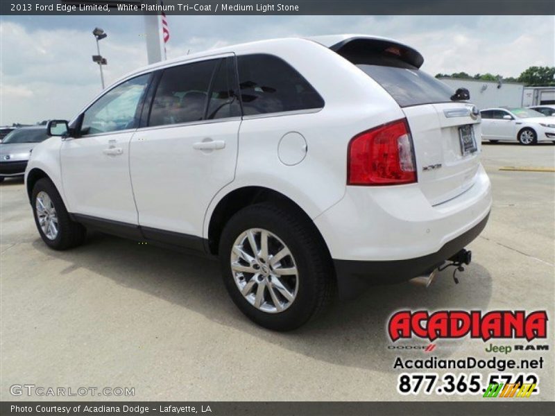 White Platinum Tri-Coat / Medium Light Stone 2013 Ford Edge Limited