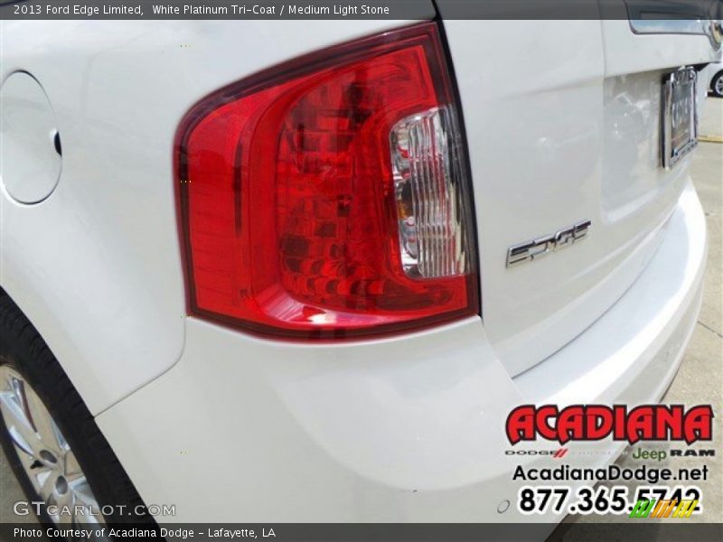 White Platinum Tri-Coat / Medium Light Stone 2013 Ford Edge Limited