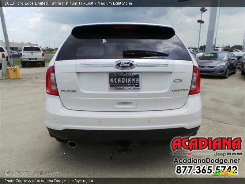 White Platinum Tri-Coat / Medium Light Stone 2013 Ford Edge Limited