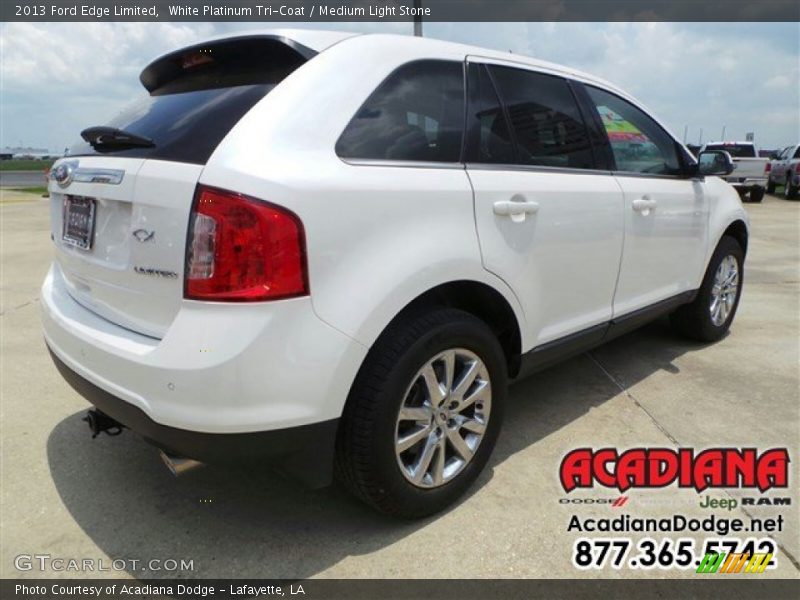 White Platinum Tri-Coat / Medium Light Stone 2013 Ford Edge Limited