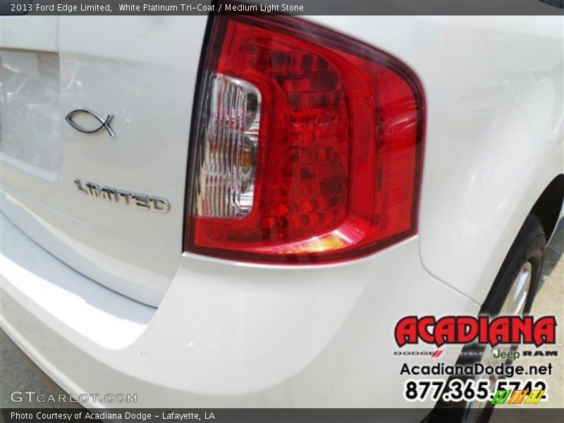 White Platinum Tri-Coat / Medium Light Stone 2013 Ford Edge Limited