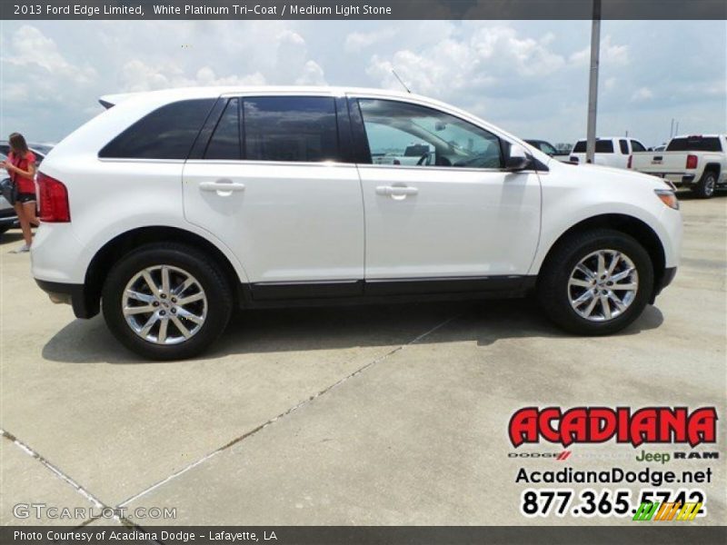 White Platinum Tri-Coat / Medium Light Stone 2013 Ford Edge Limited