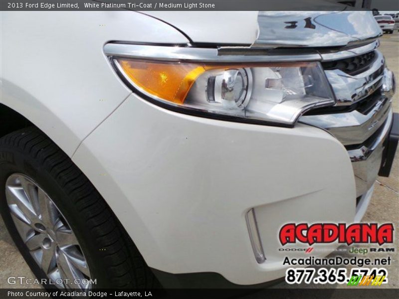 White Platinum Tri-Coat / Medium Light Stone 2013 Ford Edge Limited