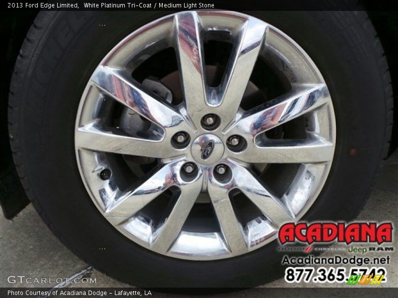 White Platinum Tri-Coat / Medium Light Stone 2013 Ford Edge Limited