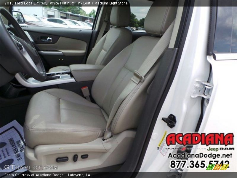White Platinum Tri-Coat / Medium Light Stone 2013 Ford Edge Limited