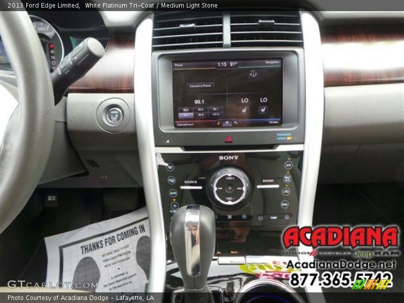 White Platinum Tri-Coat / Medium Light Stone 2013 Ford Edge Limited