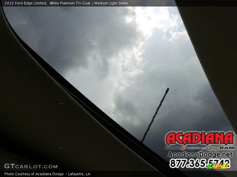 White Platinum Tri-Coat / Medium Light Stone 2013 Ford Edge Limited