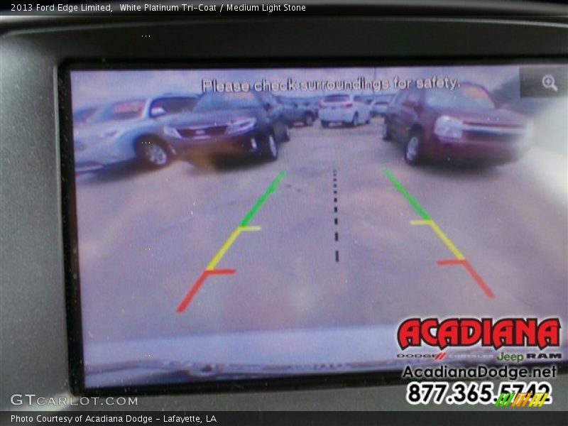 White Platinum Tri-Coat / Medium Light Stone 2013 Ford Edge Limited