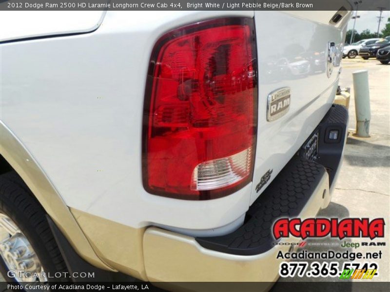 Bright White / Light Pebble Beige/Bark Brown 2012 Dodge Ram 2500 HD Laramie Longhorn Crew Cab 4x4