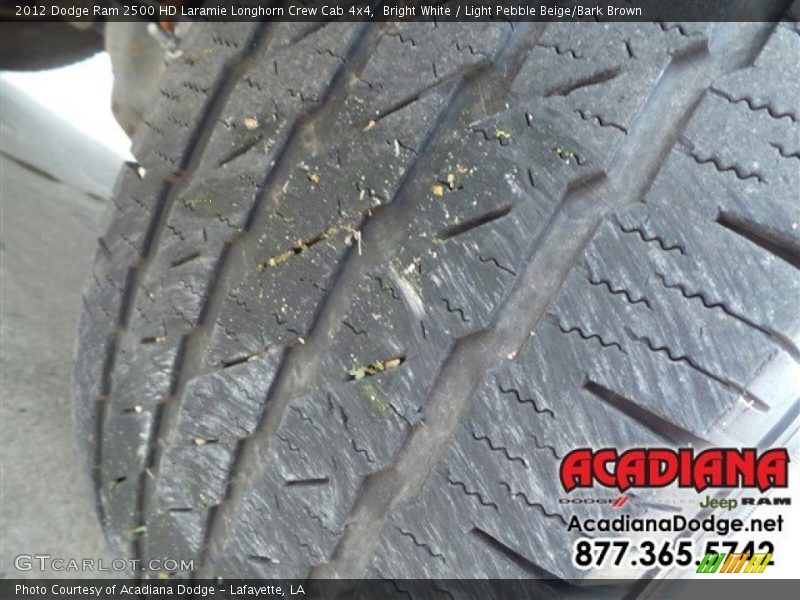 Bright White / Light Pebble Beige/Bark Brown 2012 Dodge Ram 2500 HD Laramie Longhorn Crew Cab 4x4
