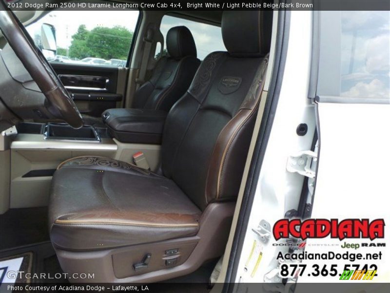 Bright White / Light Pebble Beige/Bark Brown 2012 Dodge Ram 2500 HD Laramie Longhorn Crew Cab 4x4