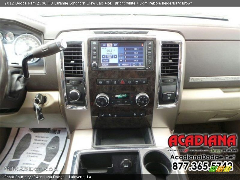 Bright White / Light Pebble Beige/Bark Brown 2012 Dodge Ram 2500 HD Laramie Longhorn Crew Cab 4x4