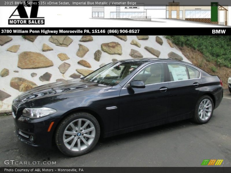 Imperial Blue Metallic / Venetian Beige 2015 BMW 5 Series 535i xDrive Sedan