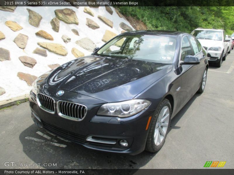 Imperial Blue Metallic / Venetian Beige 2015 BMW 5 Series 535i xDrive Sedan