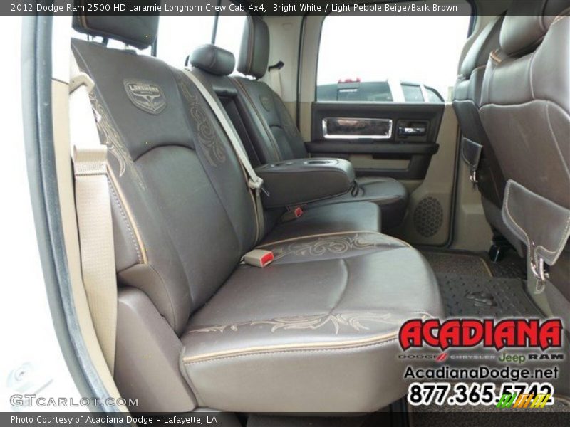 Bright White / Light Pebble Beige/Bark Brown 2012 Dodge Ram 2500 HD Laramie Longhorn Crew Cab 4x4