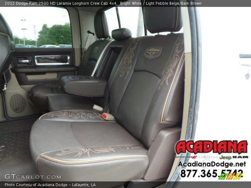 Bright White / Light Pebble Beige/Bark Brown 2012 Dodge Ram 2500 HD Laramie Longhorn Crew Cab 4x4