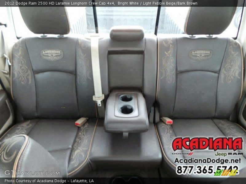 Bright White / Light Pebble Beige/Bark Brown 2012 Dodge Ram 2500 HD Laramie Longhorn Crew Cab 4x4