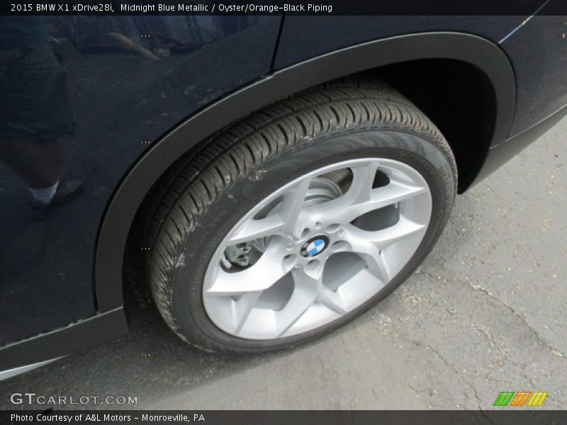 Midnight Blue Metallic / Oyster/Orange-Black Piping 2015 BMW X1 xDrive28i