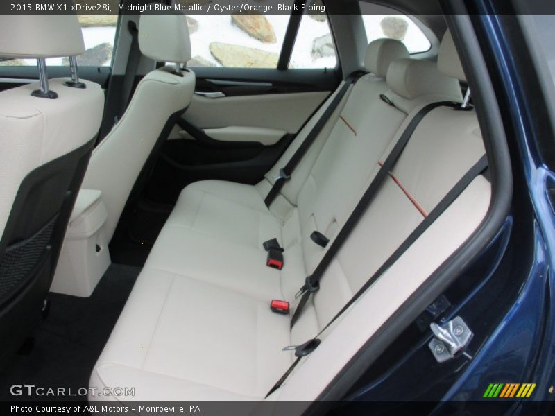 Midnight Blue Metallic / Oyster/Orange-Black Piping 2015 BMW X1 xDrive28i
