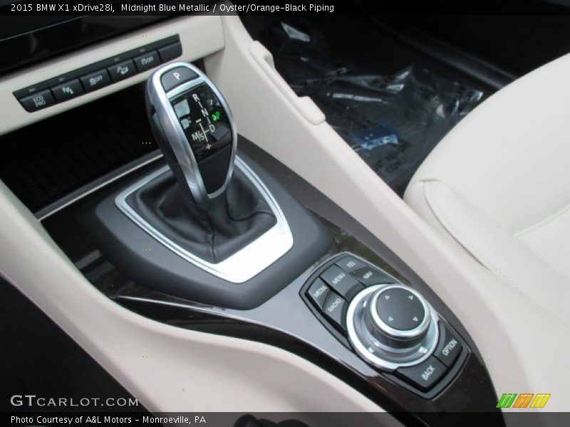 Midnight Blue Metallic / Oyster/Orange-Black Piping 2015 BMW X1 xDrive28i