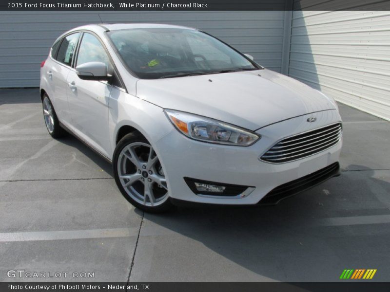 White Platinum / Charcoal Black 2015 Ford Focus Titanium Hatchback