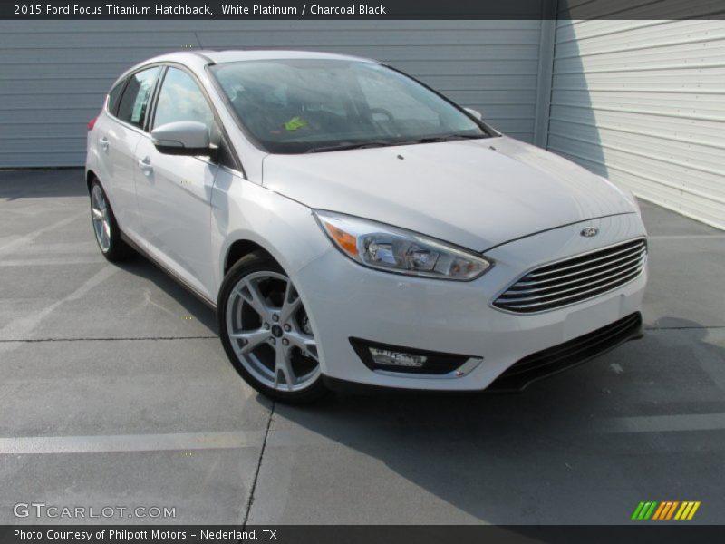 White Platinum / Charcoal Black 2015 Ford Focus Titanium Hatchback