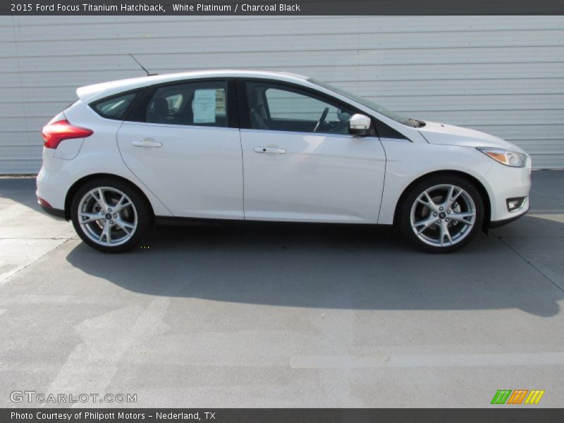 White Platinum / Charcoal Black 2015 Ford Focus Titanium Hatchback
