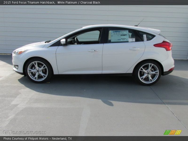 White Platinum / Charcoal Black 2015 Ford Focus Titanium Hatchback