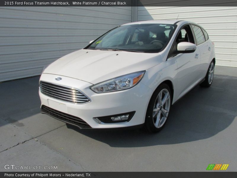 White Platinum / Charcoal Black 2015 Ford Focus Titanium Hatchback