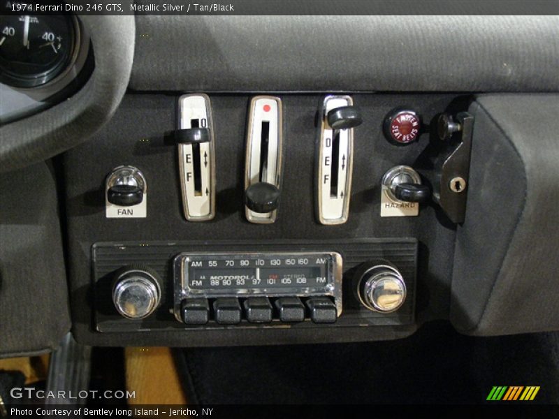 1974 Dino GTS, Metallic Silver / Tan/Black, Center Console - 1974 Ferrari Dino 246 GTS