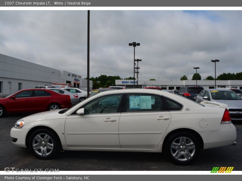White / Neutral Beige 2007 Chevrolet Impala LT