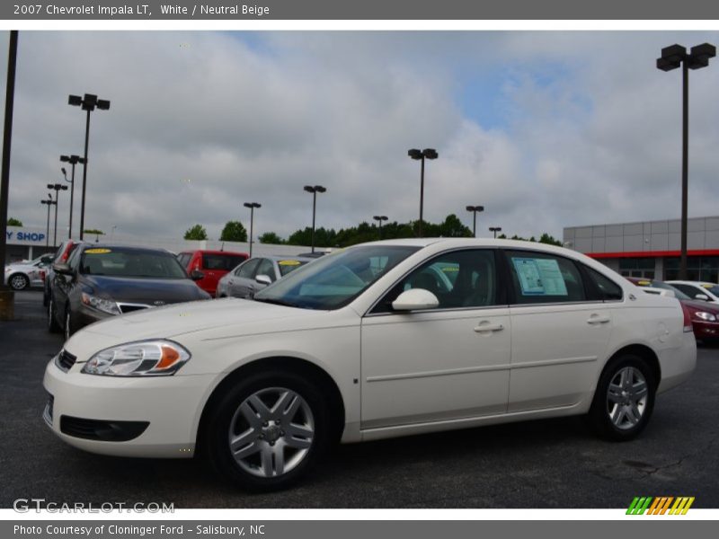 White / Neutral Beige 2007 Chevrolet Impala LT