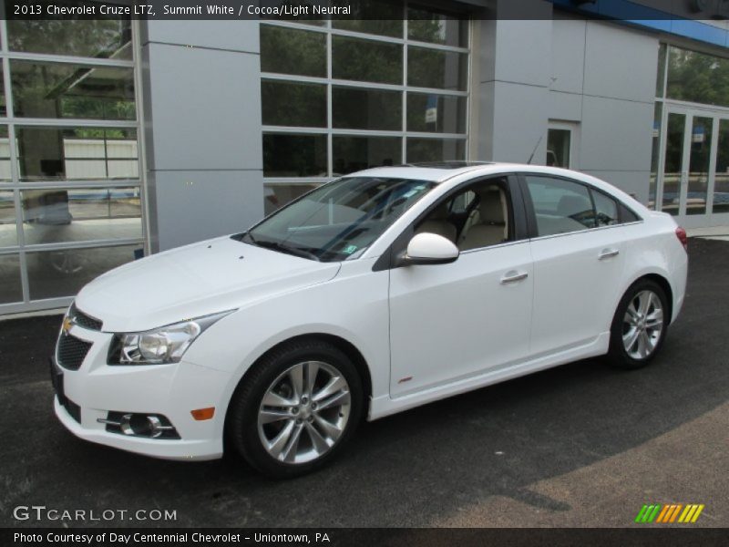 Summit White / Cocoa/Light Neutral 2013 Chevrolet Cruze LTZ