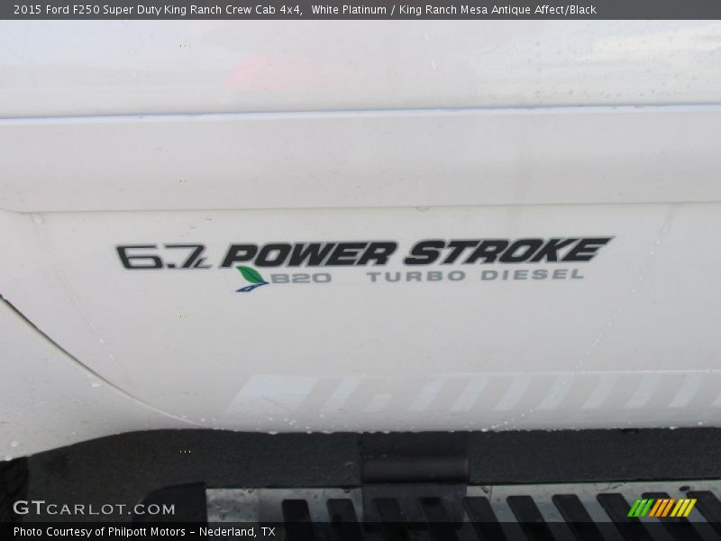White Platinum / King Ranch Mesa Antique Affect/Black 2015 Ford F250 Super Duty King Ranch Crew Cab 4x4