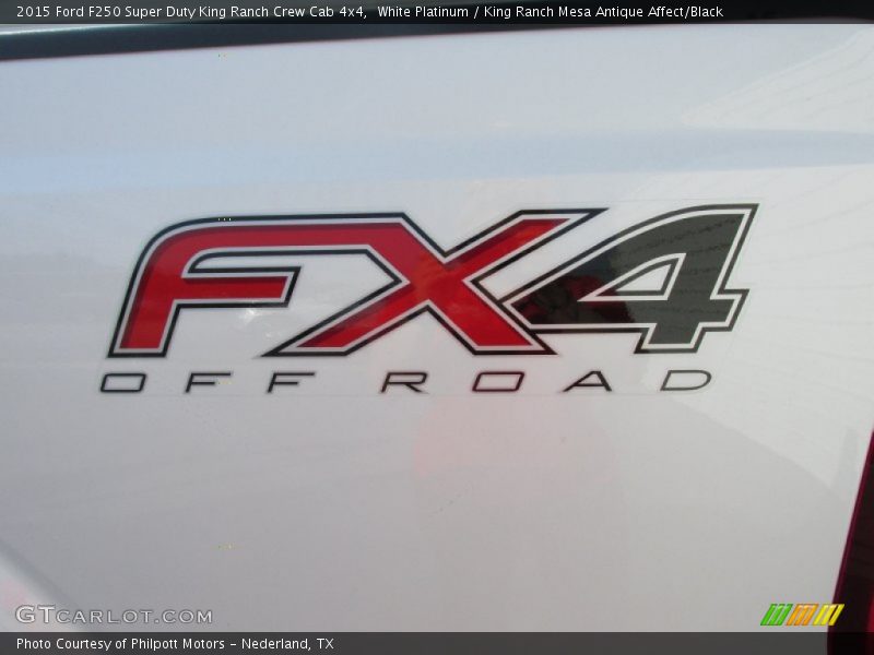 White Platinum / King Ranch Mesa Antique Affect/Black 2015 Ford F250 Super Duty King Ranch Crew Cab 4x4