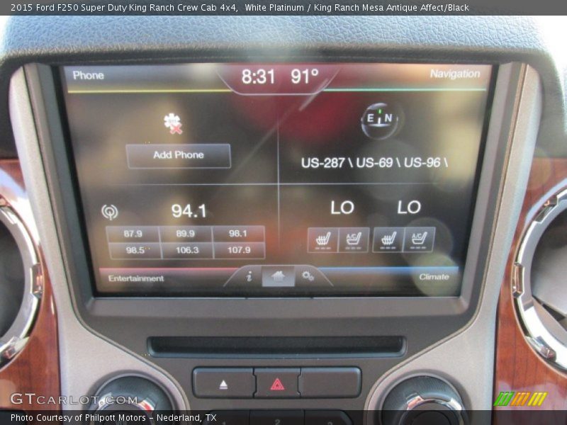 White Platinum / King Ranch Mesa Antique Affect/Black 2015 Ford F250 Super Duty King Ranch Crew Cab 4x4