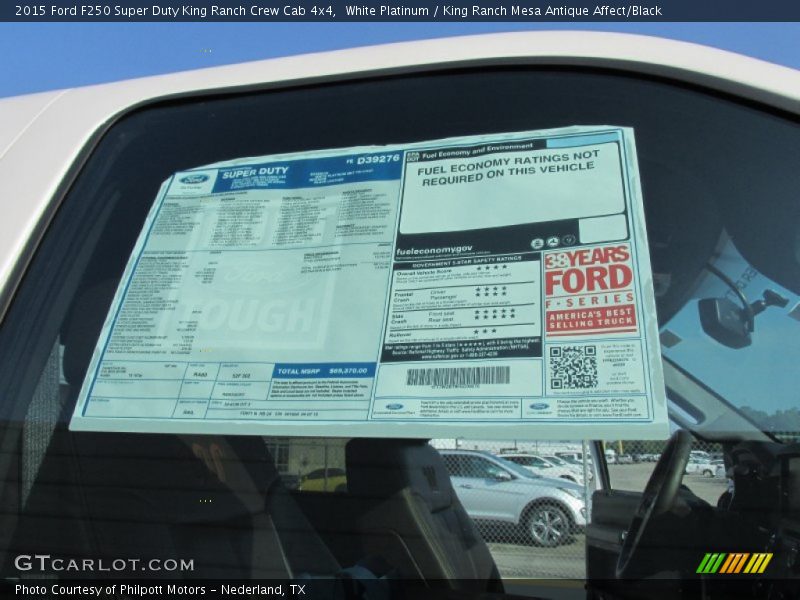 White Platinum / King Ranch Mesa Antique Affect/Black 2015 Ford F250 Super Duty King Ranch Crew Cab 4x4