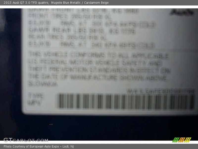 Mugello Blue Metallic / Cardamom Beige 2013 Audi Q7 3.0 TFSI quattro
