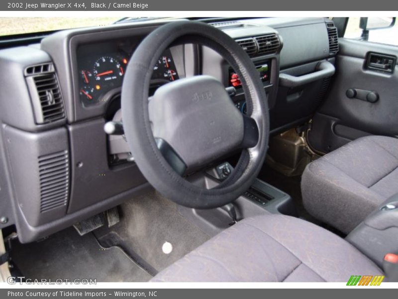 Black / Camel Beige 2002 Jeep Wrangler X 4x4