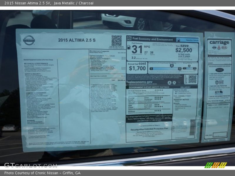 Java Metallic / Charcoal 2015 Nissan Altima 2.5 SV