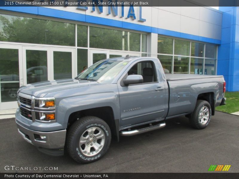 Slate Gray Metallic / Jet Black 2015 Chevrolet Silverado 1500 LT Regular Cab 4x4