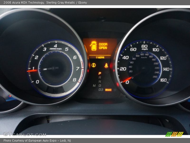 Sterling Gray Metallic / Ebony 2008 Acura MDX Technology